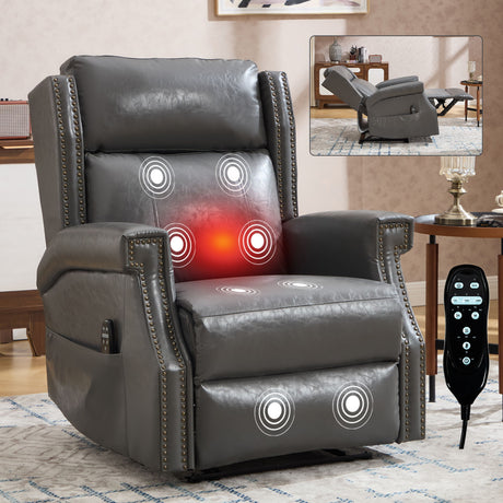 Manual Recliner Chair With Heavy Duty Motion Mechanism, 8 Vibrating Nodes And 3 Massage Modes For Living Room