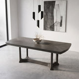 Arcus - Rectangular Dining Table With Butterfly Leaf - Charcoal Gray