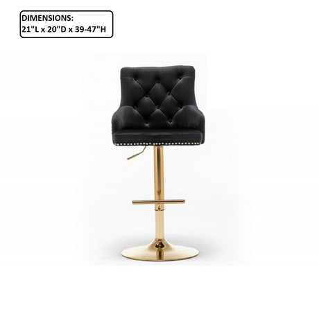 Adjustable Swivel Bar Stool With Nailhead Trim (Set of 2)