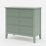 Fluted 3 Drawer Nightstand With Soft Close Slides