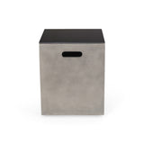 Modern Design Mgo Tank Holder Side Table With Ceramic Top - Black / Gray