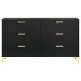 Lexie - 6 Drawer Rectangular Dresser - Black