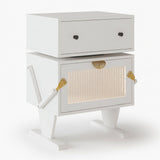 Robot LED Nightstand With 360° Rotating Drawer