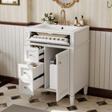 Bathroom Vanity With Top Sink, Storage Cabinet With 2 Drawers And Tip-Out Drawer