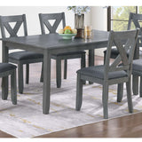 7 Piece Dining Room Furniture, Table And 6 Chairs Set - Gray