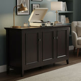 Amherst - Wide 3 Door Storage Cabinet - Hickory Brown