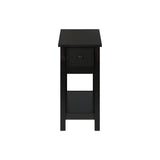 Accent End Table, 2 Tier, Narrow, Lamp, Storage Drawer, Charming Design