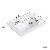 Vessel Sink Top With Overflow Drain - Milk White