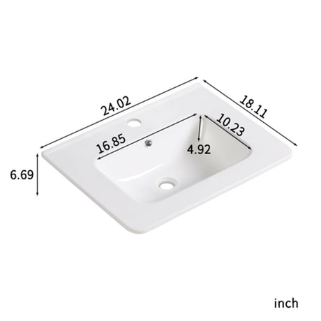 Vessel Sink Top With Overflow Drain - Milk White