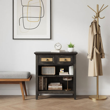 Storage Cabinet With 2 Drawers And 2 Shelves - Coffee