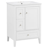 Modern Bathroom Vanity With Sink, Soft Close Drawers & Door, Storage Rack