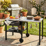 Foldable Outdoor Kitchen Cart With Storage For Patio