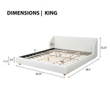 Modern Upholstered Bed Frame With Wingback Headboard