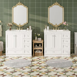 Shaker Free Standing Bathroom Vanity Cabinet & Sink, Soft Close Drawers, Soft Close Doors