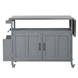 Foldable Outdoor Kitchen Island With Lockable Wheels, Storage Cabinet And Towel Rack For Patio