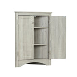 Triangle Bathroom Storage Cabinet With Adjustable Shelves, Freestanding Floor Cabinet - Oak
