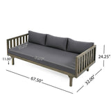 Claremont - 3 Seater Daybed Teak Acacia Wood Water Resistant Cushions