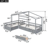 L Shape Platform Bed With 3 Storage Drawers