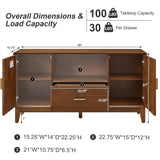 TV Stand With Drawer And Cabinets - Brown