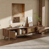 TV Stand With Storage Cabinets - Natural