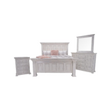 Chalet Queen Panel Bed Dresser Mirror & Nightstand - 3700QPWR+3700QPWF+3700QNW+3700DNW+3722M2NW+3701NSNW