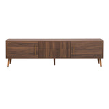 TV Stand With 2 Drawers, Media Console Table For TVs Up To 80'' For Living Room - Walnut