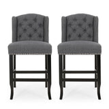 Vienna - Fabric Tufted Counter Stool With Nailhead Accents (Set of 2)