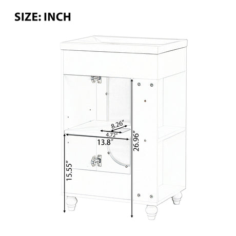 Modern Bathroom Vanity With Sink, Adjustable 2 Tier Shelf