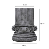 Outdoor End Table, Round Side Table For Patio And Garden - Antique Gray