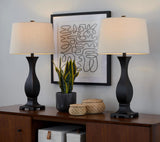 Riley - Contemporary Table Lamp (Set of 2) - Oil Rubbed Bronze / Oat