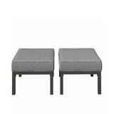 Patio Ottomans With Cushions, All-Weather Footrests (Set of 2)
