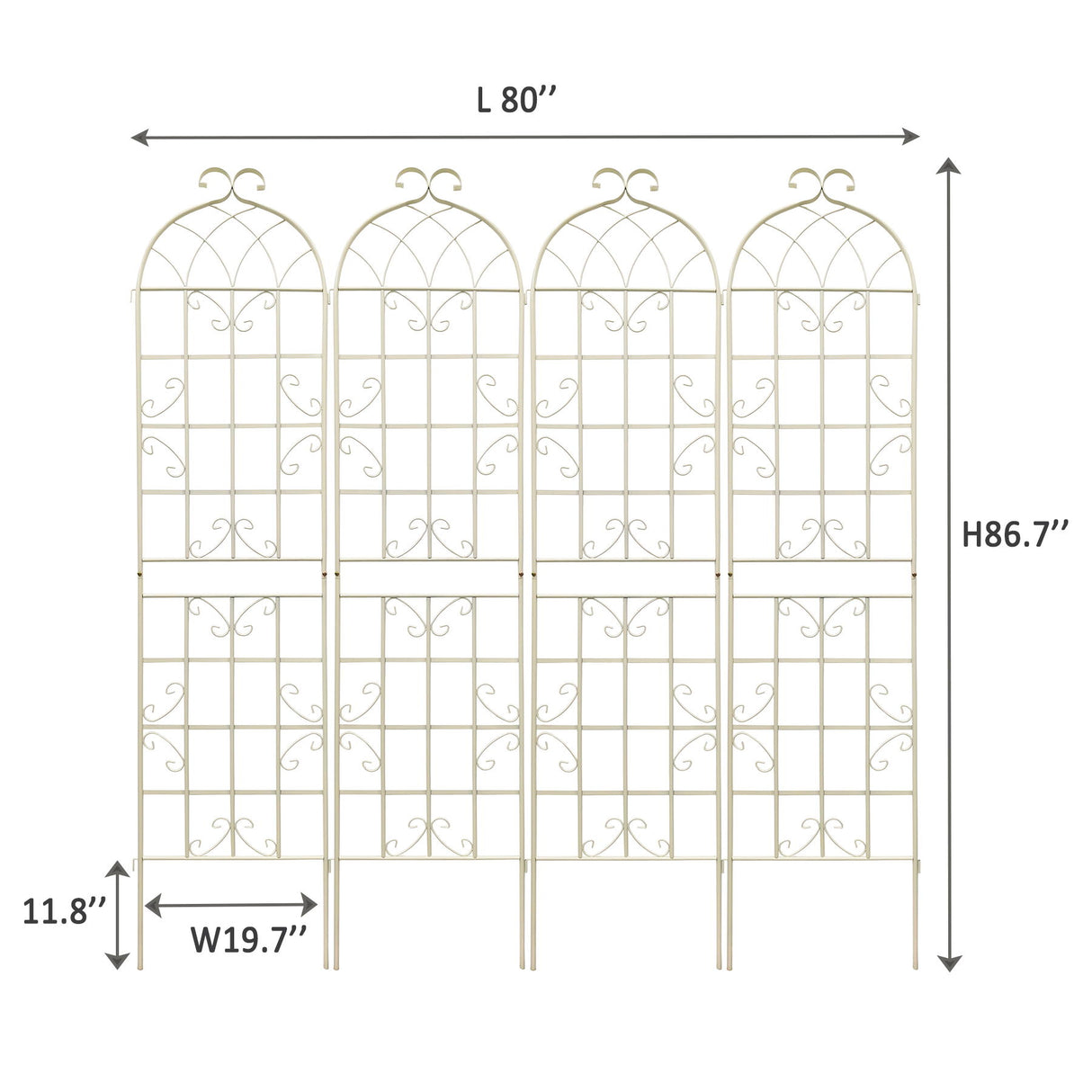 Metal Garden Rustproof Trellis For Climbing Plants Outdoor Flower Support