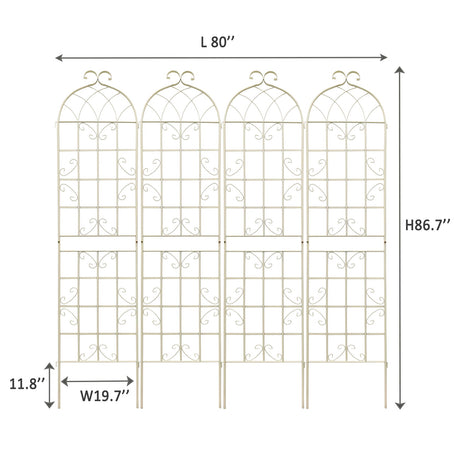 Metal Garden Rustproof Trellis For Climbing Plants Outdoor Flower Support