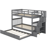Stairway Bunk Bed & Storage And Guard Rail For Bedroom