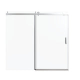 Frameless Single Sliding Soft Close Shower Doors, 3 / 8" Tempered Glass Reversible Installatio