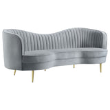 Sienna - 2 Piece Back Living Room Set, Sofa & Loveseat - Gray