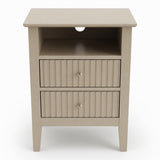 Fluted Nightstand With 2 Drawers