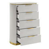 Giovanni - 5 Drawer Chest - White