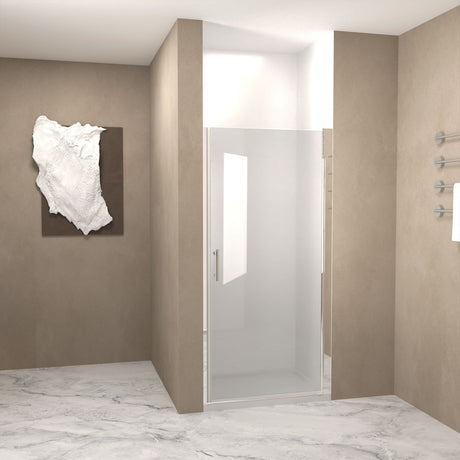 Shower Door With Explosion Proof Safety Film, Half Frame Design - Chrome