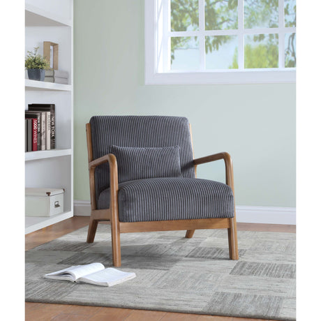 Upholstered Armchair With Back Support Pillow