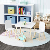 Kids Table And 2 Chairs Set, 3 Piece Toddler Activity Play - White