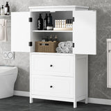 Bathroom Storage Cabinet With 2 Doors And Drawers, Adjustable Shelf