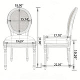 Dining Chairs, Upholstered With Round Back (Set of 2) - Beige
