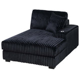 6 Piece Modular U Sectional Sofa Set With USB Cup Holder, Low Leg - Black