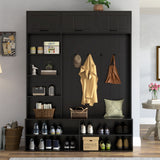 Farmhouse Hall Tree & Bench And Shoe Storage
