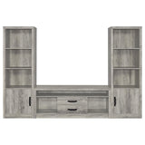 Conifer - 3 Piece TV Entertainment Center With Storage - Gray