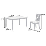 7 Piece Dining Room Furniture, Table And 6 Chairs Set - Gray