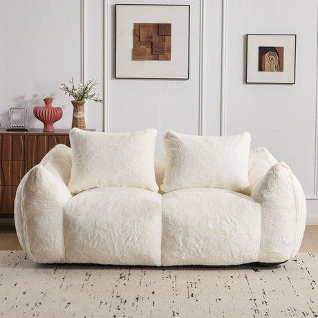 Giant Bean Bag Couch, Ultra Soft Fluffy Loveseat For Living Room