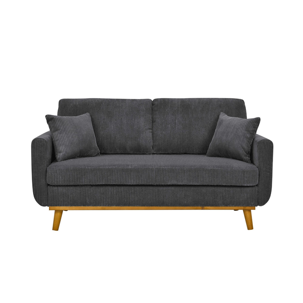Upholstered Loveseat With Arms And Pillows