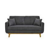 Upholstered Loveseat With Arms And Pillows